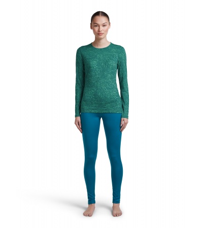 Icebreaker Merino 200 Oasis Long Sleeve Crewe Moss Bloom AOP W's