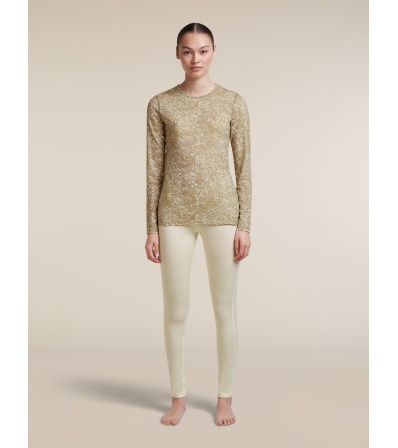 Icebreaker Merino 200 Oasis Long Sleeve Crewe Moss Bloom AOP W's