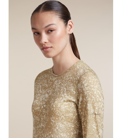 Icebreaker Merino 200 Oasis Long Sleeve Crewe Moss Bloom AOP W's