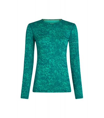 Icebreaker Merino 200 Oasis Long Sleeve Crewe Moss Bloom AOP W's